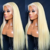 Blonde 13x4 Lace Front Human Hair Wigs Straight Hair 180% Density - uprettyhair